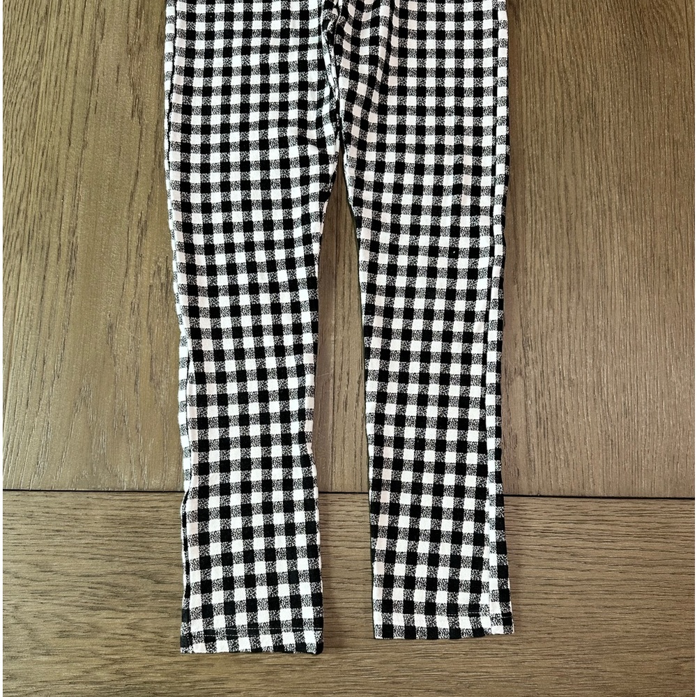 Topshop Buffalo Check Black White Pants/Leggings Size 4 - Picture 4 of 11